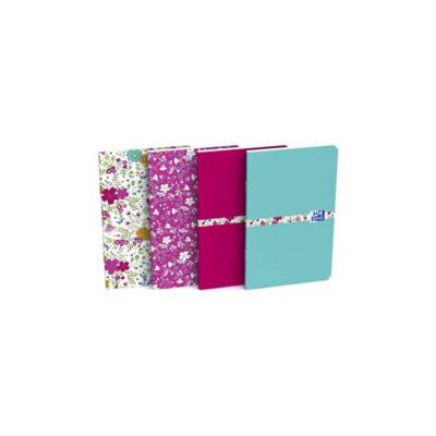 Carnet Motif Fleur - Format 9 x13 cm - 60 Pages Lignées 6mm, Motif Aléatoire