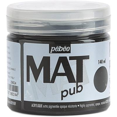Pot 140ml Peinture Acrylique MAT pub Noir Ivoire - PÉBÉO
