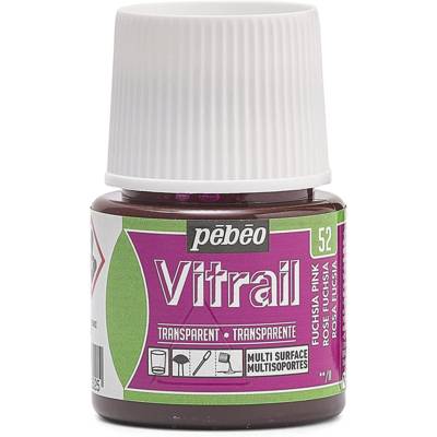 Flacon 45ml Peinture VITRAIL Rose fuchsia - PÉBÉO