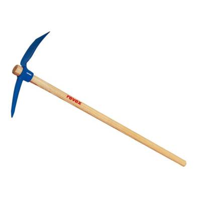 Pioche de cantonnier oeil rond acier forgé manche en bois frêne verni - 1,4kg - Gedimat - REVEX