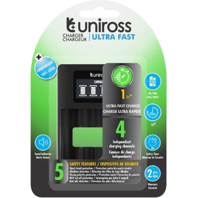Chargeur LCD ULTRA RAPIDE  Pour 1 à 4 Piles Ni-MH 1.2V AA AAA