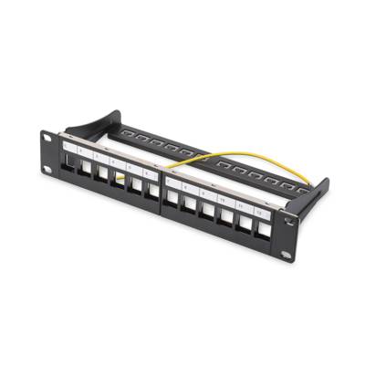 Panneau de brassage 10" pour modules Keystone 12 ports Noir