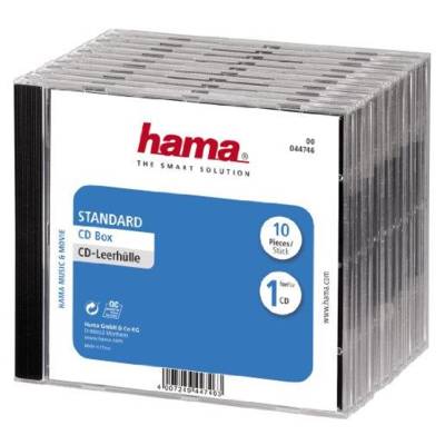 Lot de 10 Boîtiers CD standard Transparent/Noir