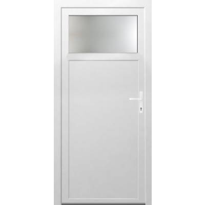 Porte de service PVC VALETTE blanc 1/4 vitrée gauche poussant - Gedimat - EUROPEN