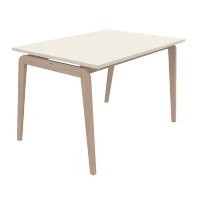 Table 120x80 4 pieds Adell - chant PVC - Piètement vernis naturel