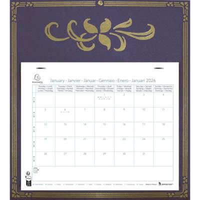 Calendrier mensuel 180mm x 240mm sur support skytos 305X275