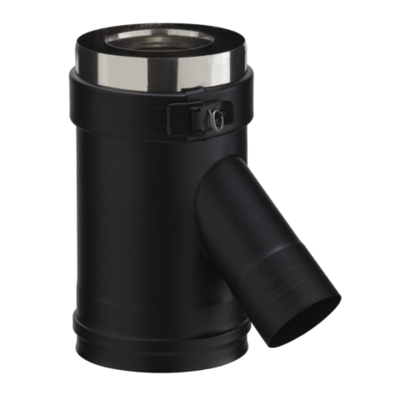 Conduit droit prise air 135° 80/130 PGI noir gra ral 9030 EDPA 135 80/130 PGI POUJOULAT - 37080789NOIR - Maxoutil