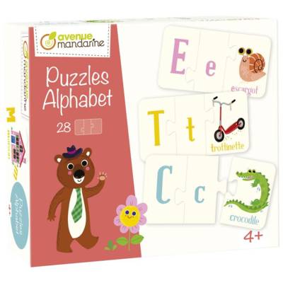 Boite de 28 puzzles 3 pièces Alphabet 6x11 cm