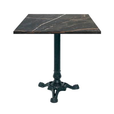 Table pied noir 70x70cm marbre samas - intérieur - RestooTab