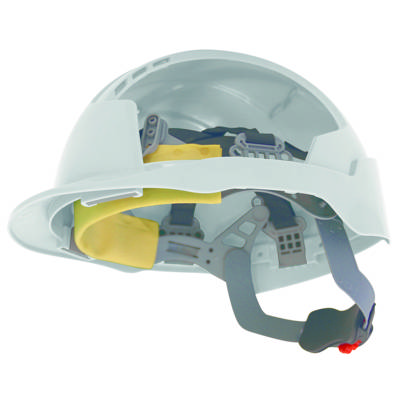 Casque de sécurité EVOLITE ventilé serrage crémaillère - blanc - Gedimat - JSP