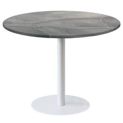 Table pied blanc Ø120cm lune bleue - intérieur - RestooTab