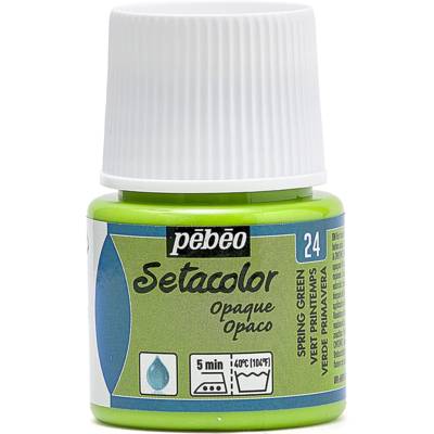 Flacon 45ml Peinture Setacolor Opaque Vert Printemps - PÉBÉO