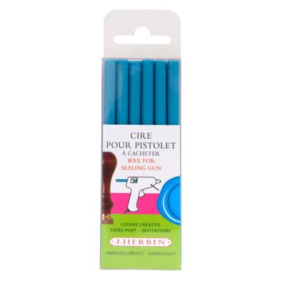 6 Batons de cire pour pistolet - Turquoise