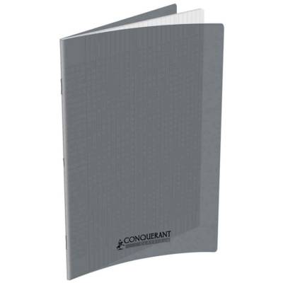 Cahier Classique 24x32cm Grands Carreaux Seyès 48 Pages Couv Polypro gris