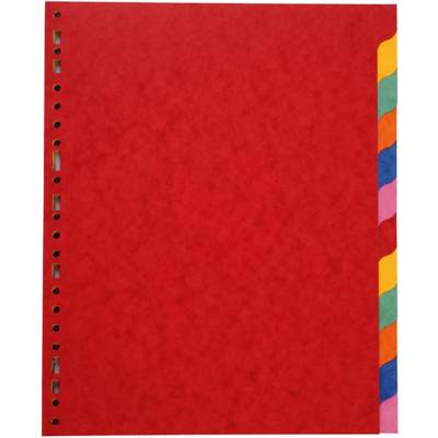 Jeu de 12 intercalaires format A4 MAXI Carte Lustrée 5/10ème