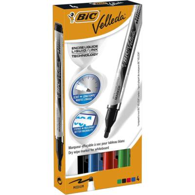 Etui 4 Feutres tableau blanc effaçable LIQUID INK Pocket Pointe Ogive Moy. N/B/R/V