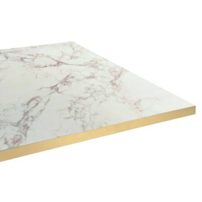 Plateau de table 90x90cm Marbre Olympo & laiton - RestooTab