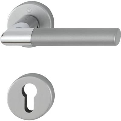 Garniture de porte HOPPE Lecce en aluminium anodisé bi-couleur - Clé en I - 3895284