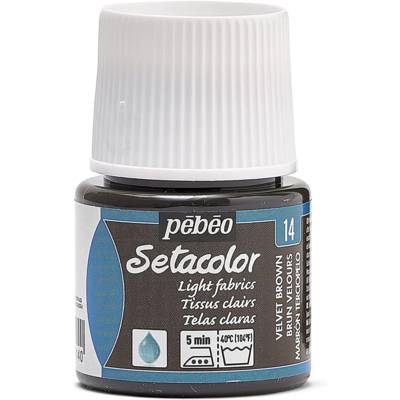 Flacon 45 ml Peinture Setacolor pour tissus clairs BRUN VELOU