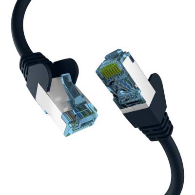 Câble réseau CAT. 7 jusqu'à 10 Gbit – Câble LAN 0,25 m S/FTP PIMF – Noir