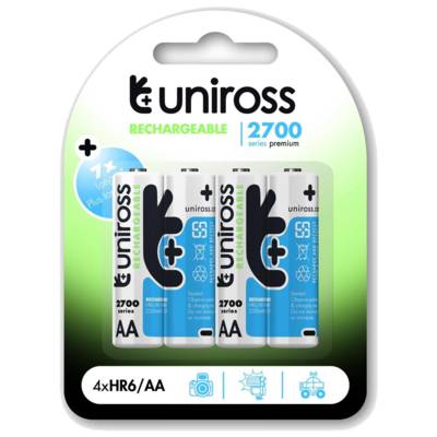 Pack de 4 Piles Rechargeable AA/HR6 2700 NIMH HYBRIO, 1.2V