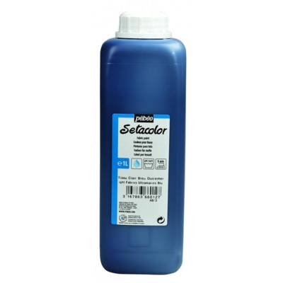 Flacon 1 Litre Peinture Setacolor pour tissus clairs Bleu Outremer - PÉBÉO