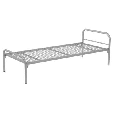 Lit MÉTIS époxy sommier treillis H36 cm - 90x200 cm - Gris alu RAL 9006 - MOBIDECOR
