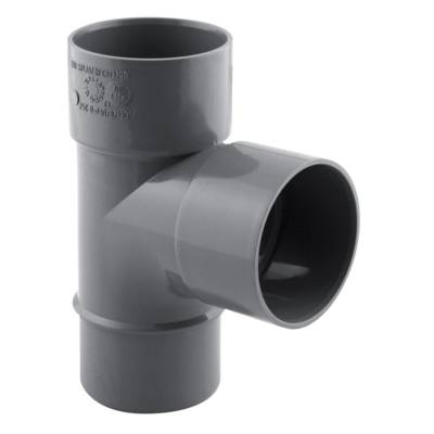 Té pied de biche PVC 87° mâle/femelle pour tube évacuation - D40 - Gedimat - FITT