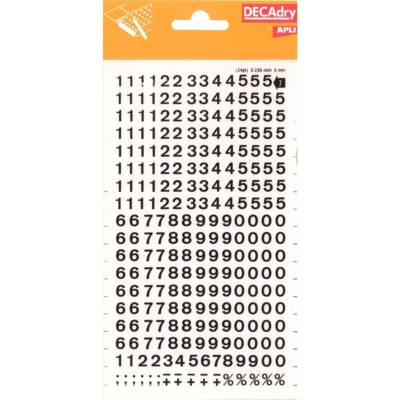 Chiffres Transferts (1 Feuille) DD7F 6 mm Noir