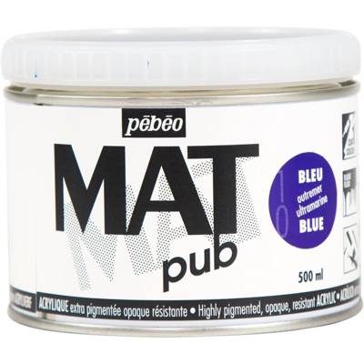 Pot 500ml Peinture Acrylique MAT pub Bleu Outremer