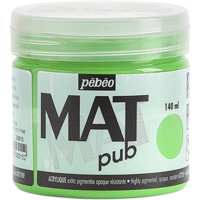 Pot 140ml Peinture Acrylique MAT pub Vert Lumière - PÉBÉO