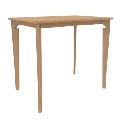 Mange debout 120x80 4 pieds Wood - chant PVC - Piètement vernis