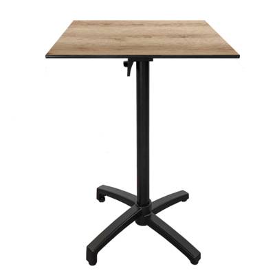 Table haute pliante 60x60cm chêne delano - terrasse - RestooTab