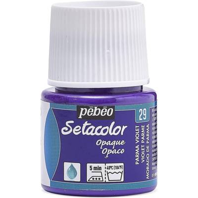 Flacon 45ml Peinture Setacolor pour tissus sombres Opaques Violet parme - PÉBÉO