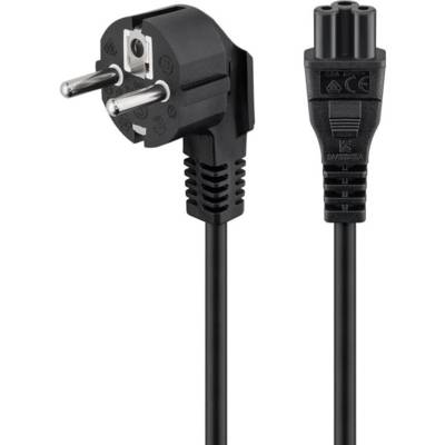 Câble secteur coudé, 1,8 m, noir (type F, CEE 7/7) 90° > prise d'Appareil C5