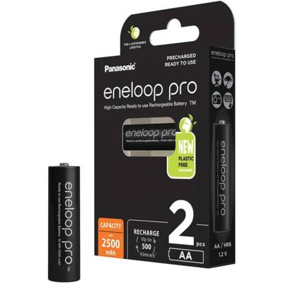 Eneloop Pro Pack 2 Piles Rechargeables Mignon 2500mAh AA Ni-MH