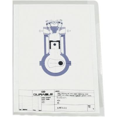 Boite de 50 Pochettes coin A4 PVC 015 mm - DURABLE