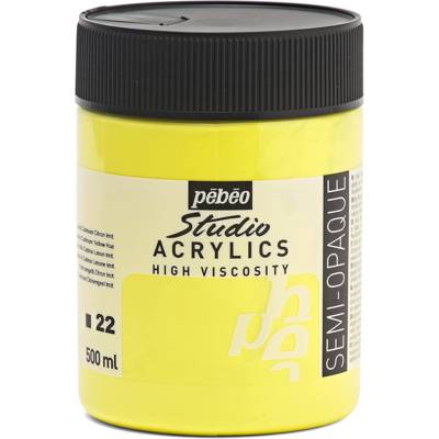 Flacon 500ml Peinture Studio Acrylics Haute Viscosité JAU CAD CIT - PÉBÉO