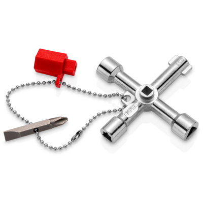 Clé universelle KNIPEX - Pour armoires et systèmes de fermeture standard - 76 mm - 00 11 03