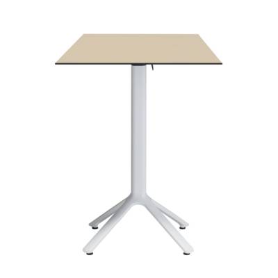 Mange-debout rabattable pied blanc 60x60cm beige coquille - terrasse - RestooTab