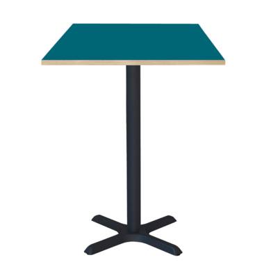 Mange-debout pied noir 60x60cm bleu prusse chants bois - intérieur - RestooTab