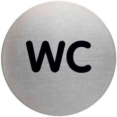 Pictogramme Autoadhésif WC Diam 83 mm Argenté