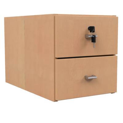 Caisson 2 tiroirs NOVA mélaminé - L32xP55xH35 cm - Aulne naturel - Mobidecor