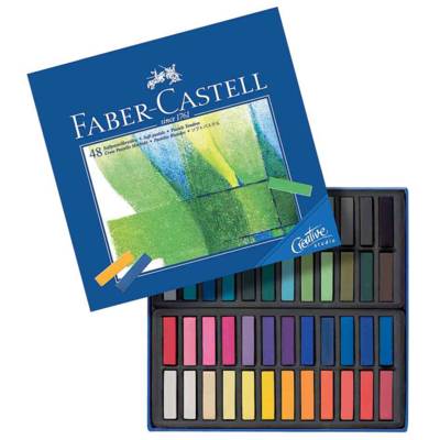 Boîte de 48 demi pastels carréstendres en couleurs assorties