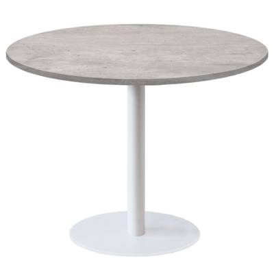 Table pied blanc Ø120cm beton naturel - intérieur - RestooTab