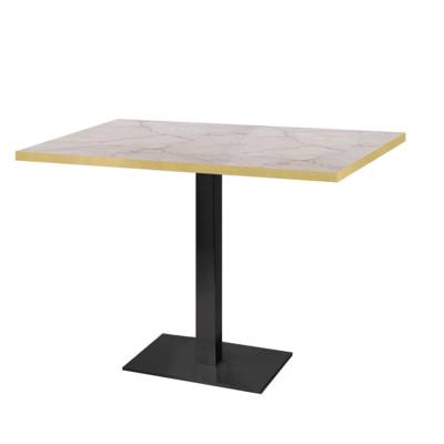 Table pied noir 120x70cm marbre yule chants laiton - intérieur - RestooTab