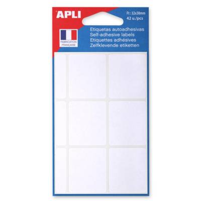 Sachet de 42 étiquettes multifonctions permanentes 32x38 mm Blanc