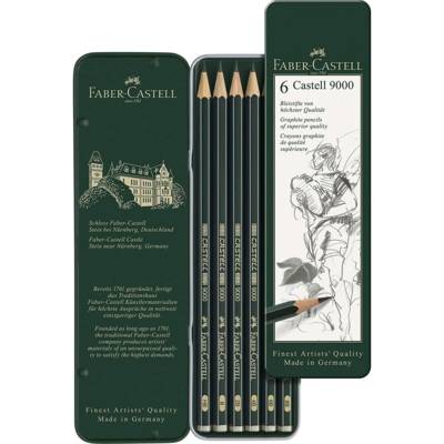 Set Sélection Castell 9000 de 6 crayons graphite