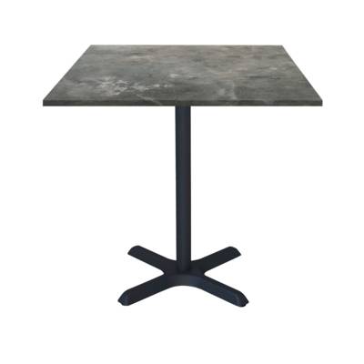 Table pied noir 70x70cm pierre metallisee - intérieur - RestooTab