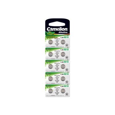 Pack de 10 piles Camelion Alcaline AG10 LR54/LR1130/389 - 0% Mercury/Hg